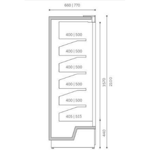 Холодильна горка (Регал) COOLES SlimDeck з дверима